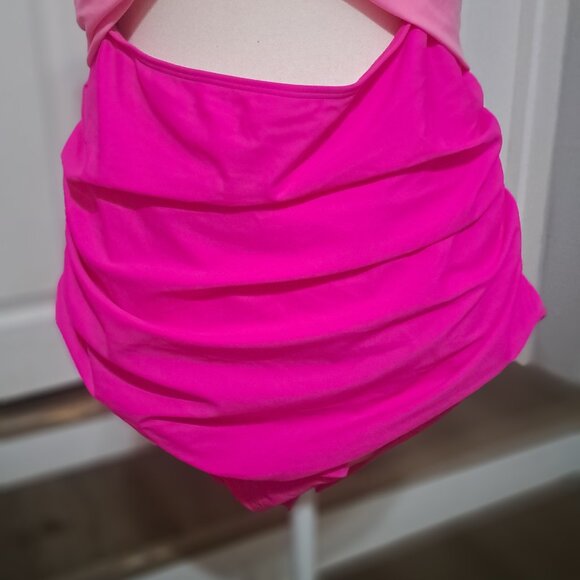 EOMENIE One Piece Tummy Control Cutout High Waisted Tie Back Swimsuit 20W NWT - Picture 3 of 6